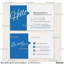 It certainly looks the part, but. Blue Hello Quote Social Media Business Card Zazzle Com Social Media Business Cards Social Media Hello Quotes