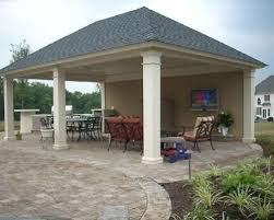 Back Yard Cabana Designs Cabana With Outdoor Kitchen Fireplace And Big Screen Tv Located In Pool Gazebo Pool Houses Pergola