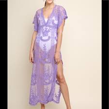 1 Large Left Umgee Violet Lace Maxi Dress Boutique
