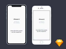 Flat Iphone X And Iphone 8 Mockups For Sketch Iphone Free Iphone Phone Template