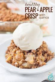 Vegan Apple Crisp With Pears Quinoa Simply Quinoa Recipe Pear Recipes Quinoa Healthy Simply Quinoa