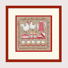 Kit De Broderie Au Point De Croix Points Comptes Cuisine Les Poules Kreuzstich Kreuzstichmuster Handarbeit