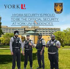 Hydra Security is proud to be the official security provider for York  University residencies !! We are committed to ensuring a safe and secure  environment for all students, staff, and visitors. Our