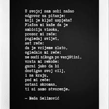 Mesa selimovic zitate auf deutsch : Mesa Selimovic Citati Koji Zive Photos Facebook