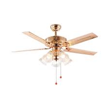 Energy saving/low energy consumption/environmental protection size: 5 Lights Flared Ceiling Fan Lamp Traditional Rose Gold Ivory Glass Semi Flush Chandelier Pull Chain Remote Control Beautifulhalo Com