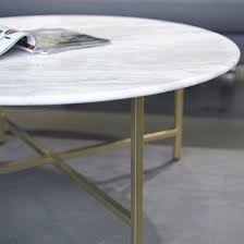 Moda Round White Marble Coffee Table With Taupe Veins And Gold Legs Round White Marble Coffee Table Dining Room Table Coffee Table