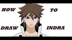 رسم اندرا من أنمي ناروتو شيبودن how to draw indra naruto drawings poster art