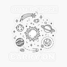 Outer Space Carry On Sticker Sticker By Devin Moore In 2021 Planet Drawing Tumblr Drawings Space Drawings