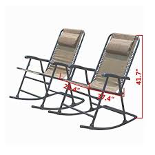 Amazon Com Lokatse Home Outdoor Patio Folding Zero Gravity Rocking Chair Set With 2 Portable Camping Recliners Br Rocking Chair Set Portable Chair Chair Set