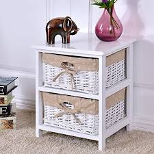 But i will not be offended if you are more interested in jaime's amazing diy. Costway Wooden Bedside Table Wicker Nightstand Storage Drawer Unit W Rattan Basket White White 2 Drawers Buy Online In Aruba At Aruba Desertcart Com Productid 65219734
