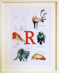 Animal Alphabet Letter R Nursery Print Children S Etsy Animal Alphabet Letters Animal Alphabet Lettering Alphabet
