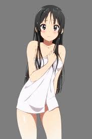 k-on! akiyama mio naked towel transparent png | 161623 | yande.re