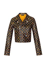 Louis Vuitton Monogram Printed Leather Biker Jacket 1a4z18 Leather Jackets Women Chic Denim Outfits Designer Outfits Woman
