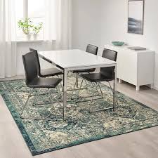 Vonsbak Rug Low Pile Green Length 9 10 Ikea Green Rug Living Room Dining Rug Ikea