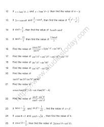 Grade 10 mathematics week 12 lesson 2. Cbse Class 10 Mental Maths Trigonometry And Its Applications Worksheet