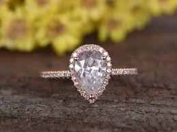 Diamond halo 8*12mm 3ct cocktail anniversary. Amazon Com 5x7mm Pear Shape Cut Moissanite Engagement Ring Solid 14k Rose Gold Halo Diamond Micro Pave Wedding Band Antique Bridal Set Women Anniversary Gift For Her Charles Colvard Handmade Products