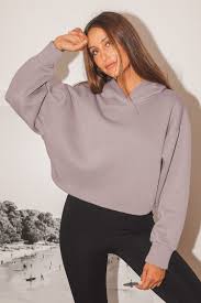 Lavender Lounge Hoodie Cute Cropped Hoodie Hooded Sweatshirt Lulus