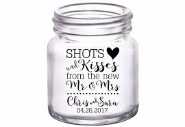 Shots Kisses From The Mr Mrs 1a That Wedding Shop Mason Jar Wedding Favors Shot Glass Wedding Wedding Shot Glasses