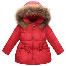 Lserver Baby Kids Girl Solid Bowknot A Line Down Coat Jacket With Removeable Fur Hoodie Thick Parka Outwea Baby Coats Girl Girls Winter Coats Kids Winter Coats