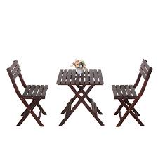 A folding camping table lets you extend your living area to the outside. Outdoor Table And Chair Set Solid Wood Balcony Folding Table Chair Combination Garden Leisure Solid Wood Tables Set Preservative Aliexpress