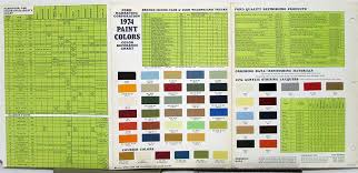 1974 Ford Car Truck Paint Chip Colors Reference Chart