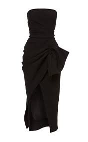 Contoured Strapless Dress By Maticevski Moda Operandi Black Knee Length Dress Black Ruffle Dress Fitted Pencil Dress