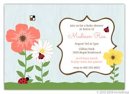 Another great thing about printable is the fact that many sites continuously discharge new models. Whimsical Floral Garden Ladybug Baby Shower Invitation Baby Shower Invitations