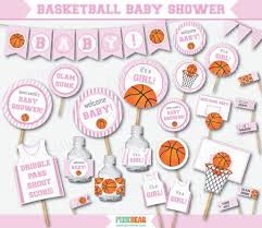 Basketball Baby Shower For Girls Pink Baby Shower Pink Etsy Basketball Baby Shower Pink Baby Shower Decorations Basketball Baby