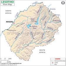 Lesotho, officially the kingdom of lesotho (sotho: Lesotho River Map