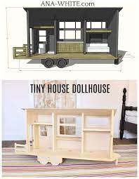 Tiny House Dollhouse For Barbies Or 12 Dolls Barbie Furniture Plans Doll House Doll House Plans