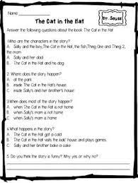 Dr Seuss The Cat In The Hat Reading Comprehension Questions Substitute Teaching Kids Story Books