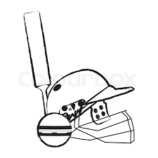 Learn how to draw cricket pictures using these outlines or print just for coloring. Cricket Bat And Ball With Helmet Stock Vector Colourbox