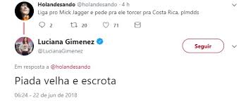 Quem descobriu o brasil, cobre de novo porque tá frio demais! Fa Faz Piada Sobre Mick Jagger E E Detonado Por Luciana Gimenez