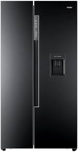 179 x 91.2 x 73.8 cm (h x w x d) fridge: Haier Hrf 522wbb6 American Style Fridge Freezer With Water Dispenser Black Amazon Co Uk Large Appliances