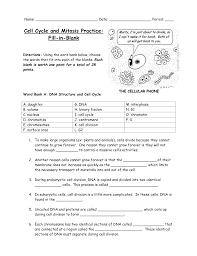 Is understanding the p53 gene the key to kicking cancer? Mitosis Fill In The Blank Worksheet