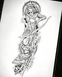 Hand Drawn Sketches For Your Tattoos Egyptian Tattoo Sleeve Egyptian Tattoo Tattoo Sleeve Designs