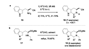The method enables the synthesis of tetrahydroazocinoindoles with a fully substituted carbon center, a prevalent structural motif in many biologically active alkaloids. The Pictet Spengler Reaction Peptidomimetics Ii