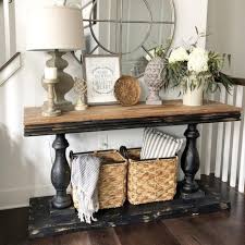 Distressed Black Double Pedestal Console Table Kirklands Foyer Table Decor Console Table Decorating Sofa Table Decor