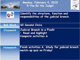 A landmark united states supreme court case in which the court formed the basis for the exercise of the judicial review in the united states under article lll of the constitution. Monday February 4 You Be The Judge Ppt Download