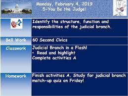 The document that created the judicial branch 10. Monday February 4 You Be The Judge Ppt Download