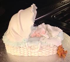 Moses Basket Baby Shower Cake Baby Shower Cakes Cake Shower Cakes