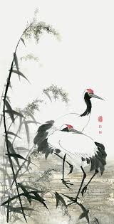 Pin By Ela Melisa On Red Crowned Cranes Chinese Art Painting Japanese Painting Crane Drawing