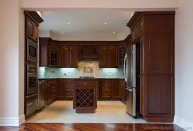 dark wood kitchens, cherry color