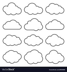 Cloud Shapes Collection Set Of Thin Line Cloud Vector Image Sponsored Collection Set Cloud Shapes Ad Cloud Stencil Diy Clouds Diy Baby Room Decor