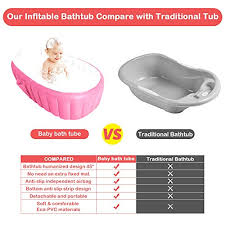 Actually, when filled, this baby bath is considerably bigger than the european cho cho regular inflatable baby bath tub. Baby Inflatable Bathtub With Air Pump Portable Travel Toddler Bathing Tub Kids Foldable Shower Tub For Girl And Boy Mini Air Swimming Pool Pink Pricepulse