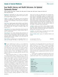 Pdf Low Health Literacy And Health Outcomes An Updated Systematic Review