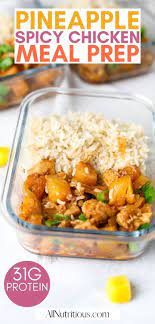 Spicy Pineapple Chicken Meal Prep Recipe Chicken Meal Prep High Protein Chicken Recipes Spicy Meal Prep