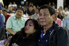 And my daughter, they are prodding her to run. File Rodrigo Duterte With His Youngest Daughter Veronica Jpg Wikimedia Commons