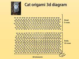 2 3d Origami Cat Diagram End Origami Cat Origami 3d Origami