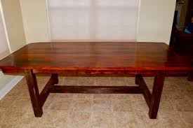 This impressive furniture set is made with a beautiful weathered wood finish, and the chairs are upholstered in a warm. Dining Table On The Cheap 10 Steps With Pictures Instructables